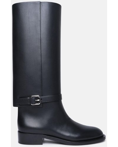 Burberry Leather Boots - Blue