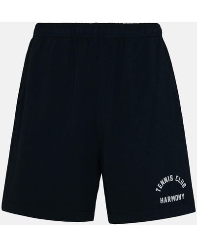 Harmony Blue Cotton Bermuda Shorts