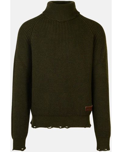DSquared² Dark Wool Turtleneck Sweater - Green