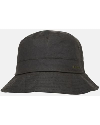 Barbour 'belsay Wax Sports' Hat In Waxed Cotton - Black