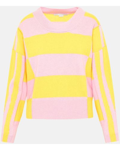 Stella McCartney Two-tone Cashmere Blend Sweater - Pink