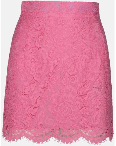 Dolce & Gabbana Mini Skirt In Viscose Blend - Pink