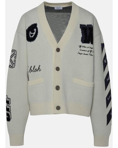 Off-White c/o Virgil Abloh Moon Cardigan In Wool Blend in White