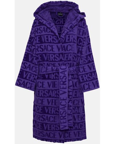 Versace Versace Purple Cotton Bathrobe