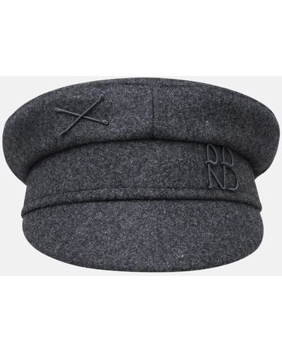 Ruslan Baginskiy Baker Boy Wool Blend Hat - Blue