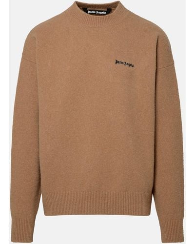 Palm Angels Camel Cashmere Blend Sweater - Brown