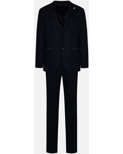 Luigi Bianchi Wool Blend Suit - Black
