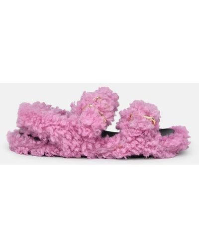 Marni Sheepskin Fussbett Sandals - Pink