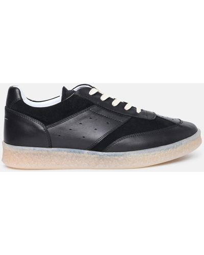 MM6 by Maison Martin Margiela Leather Sneakers - Black