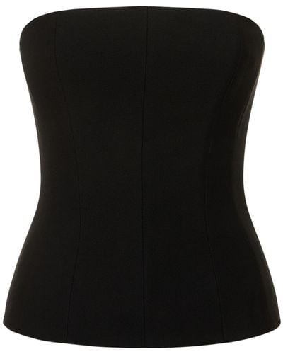 Monot Strapless Crepe Bustier Top - Black