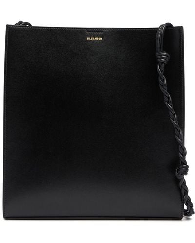 Jil Sander Medium Tangle Leather Shoulder Bag - Black