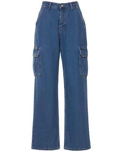 Frankie Shop Kai Cotton Denim Cargo Jeans - Blue