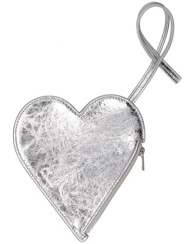 Jil Sander Heart-Shaped Leather Pouch - White