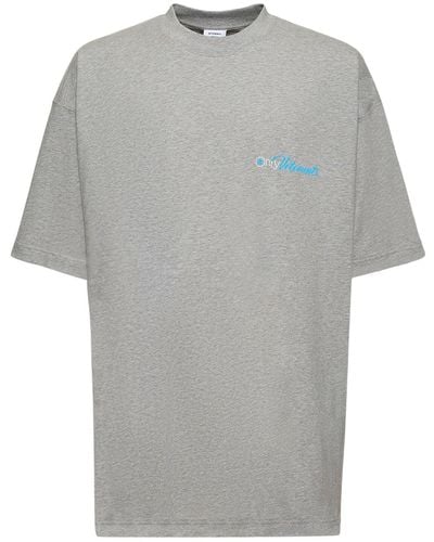 Vetements Camiseta de algodón estampada - Gris