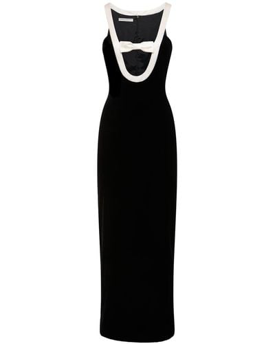 Alessandra Rich Velvet Viscose Evening Dress - Black