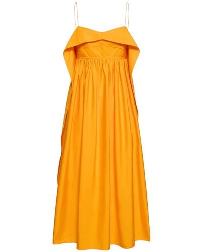 Cecilie Bahnsen Susa Matelassé Cotton Midi Dress - Orange