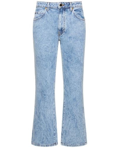 Khaite Vivian New Bootcut Flare Cotton Jeans - Blue