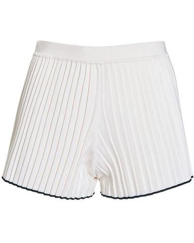 Jacquemus Le Short Maille Plissé Knit Mini Shorts - White