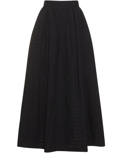 MSGM Falda midi de algodón - Negro