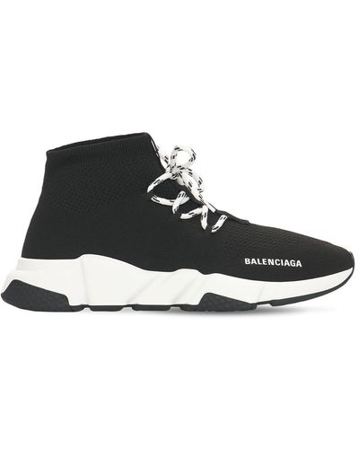 Balenciaga Speed Lace-up Knit Sneakers - Black