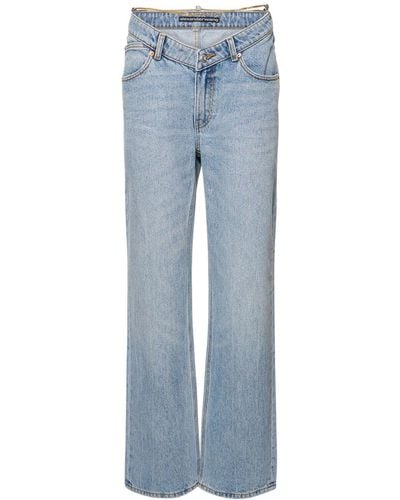 Alexander Wang V Front Relaxed Jeans - Blue