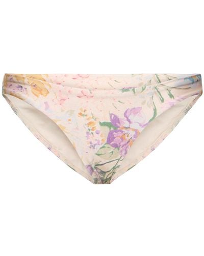 Zimmermann Halliday Lycra Printed Bikini Bottom - Pink