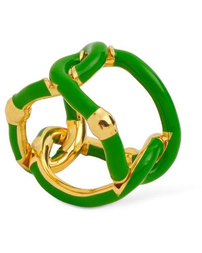 Bottega Veneta Finish & Enamel Ring - Green
