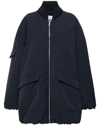 Ganni Bomber oversize con tasche - Blu