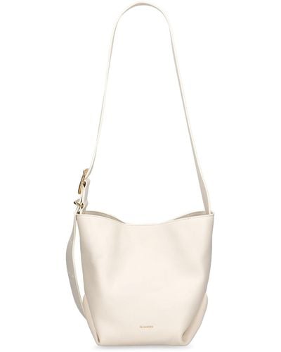 Jil Sander Small Folded Leather Tote Bag - White