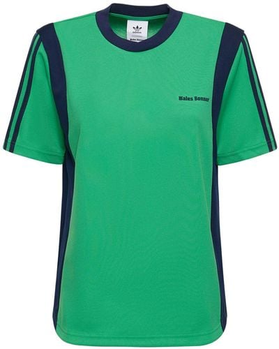 adidas Originals + Wales Bonner Striped Recycled-jersey Piqué T-shirt - Green