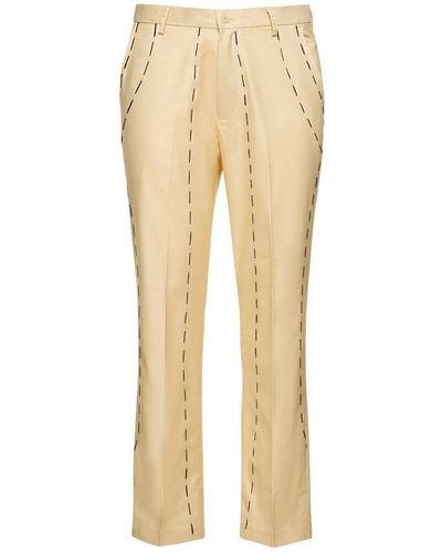 Kidsuper Embroidered Suit Trousers - Natural