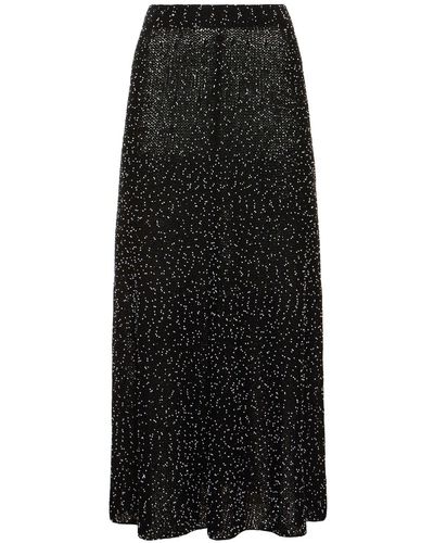 Gabriela Hearst Floris Silk Knit Long Skirt - Black