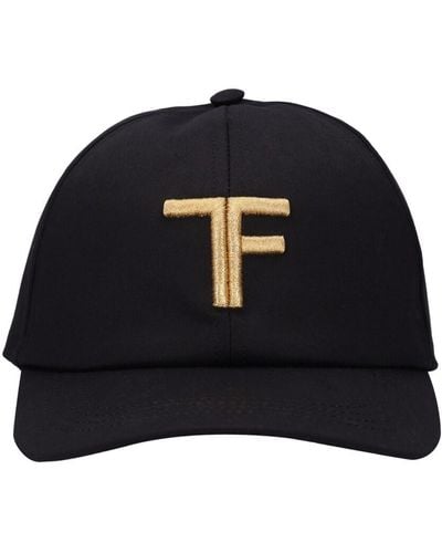 Tom Ford Gorra de lona con logo - Negro