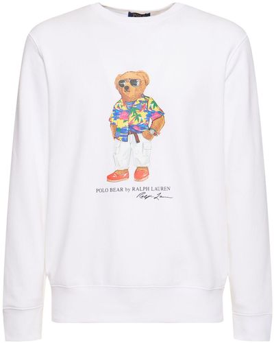 Polo Ralph Lauren Sweat-shirt beach club bear - Blanc