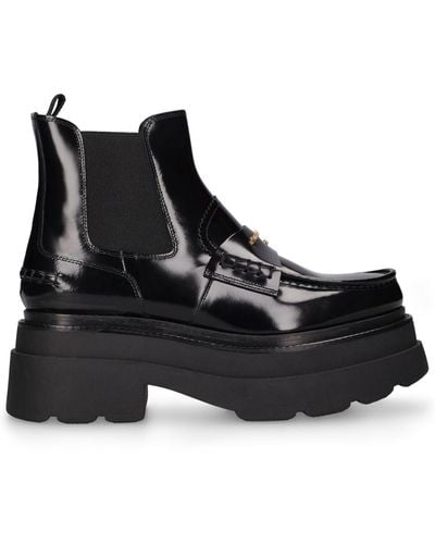 Alexander Wang 75Mm Carter Brushed Leather Ankle Boots - Black