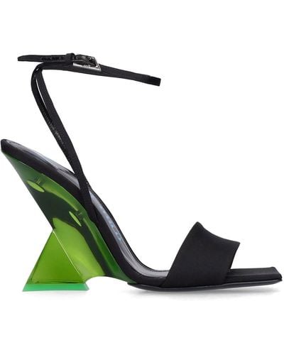 The Attico 105mm Cheope Poly Wedges Sandals - Green