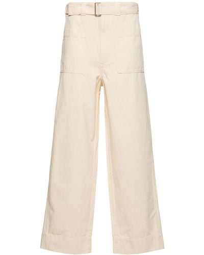 Soeur Vagabond Cotton & Linen Wide Pants - Natural