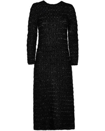Balenciaga Back-To-Front Wool Blend Tweed Dress - Black