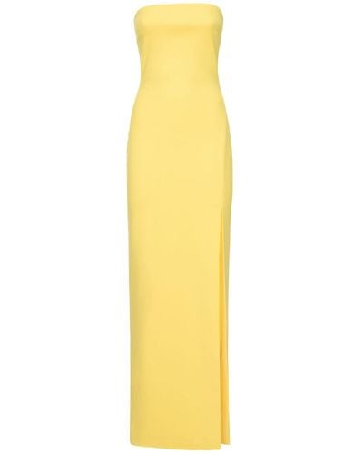 Solace London Zora Crepe Knit Long Dress - Yellow