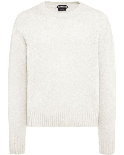 Tom Ford Alpaca Blend Crewneck Sweater - White