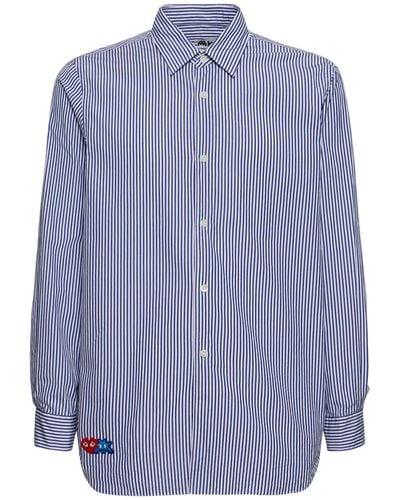 COMME DES GARÇONS PLAY Camisa de popelina de algodón con logo - Azul