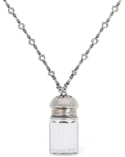 Marine Serre Recycled Brass Table Wear Charm Necklace - White