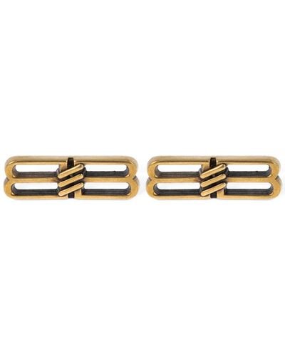 Balenciaga Bb Icon Brass Earrings - Metallic