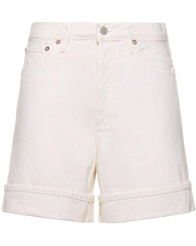 Agolde Dame Organic Cotton Wide Shorts - White