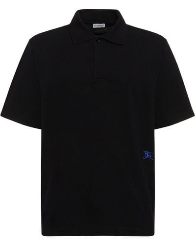Burberry Polo en coton à logo - Noir