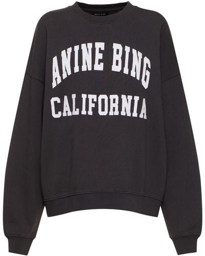 Anine Bing Miles Cotton Sweatshirt - Black