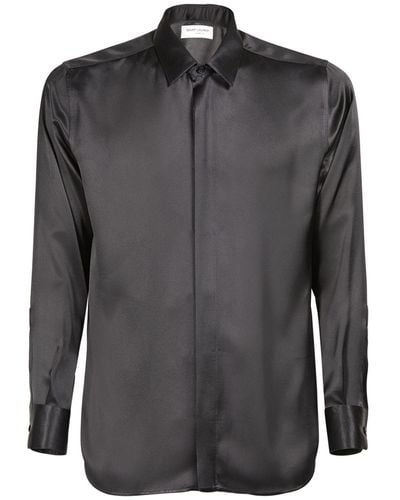 Saint Laurent Yves Silk Shirt - Grey