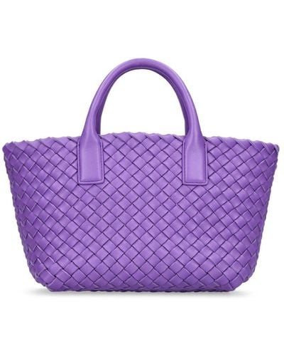 Bottega Veneta Cabat Leather Tote Bag - Purple