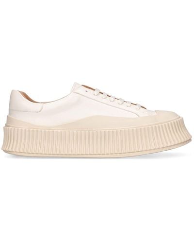 Jil Sander Mm Vulcanized Leather Sneakers - Natural