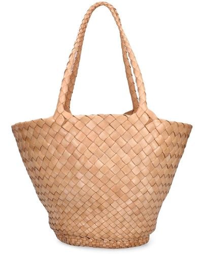XLarge Woven Leather bag Made in India Tote MATTA DOSA MATCHES DRAGON
